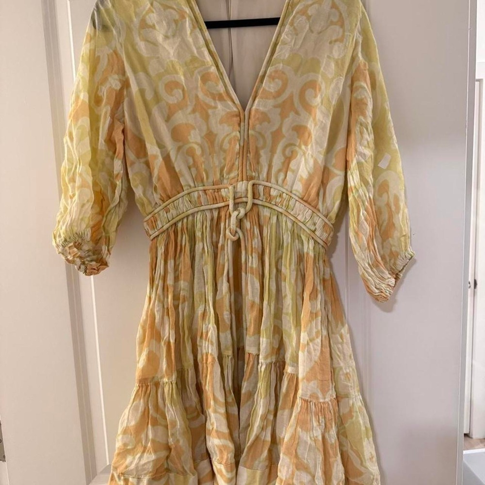 Alexis yellow and cream dress